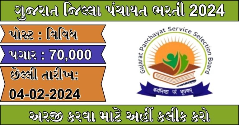Gujarat Jilla Panchayat Recruitment 2024: ગુજરાત રાજ્ય જિલ્લા પંચાયત દ્વારા ભરતી ની જાહેરાત