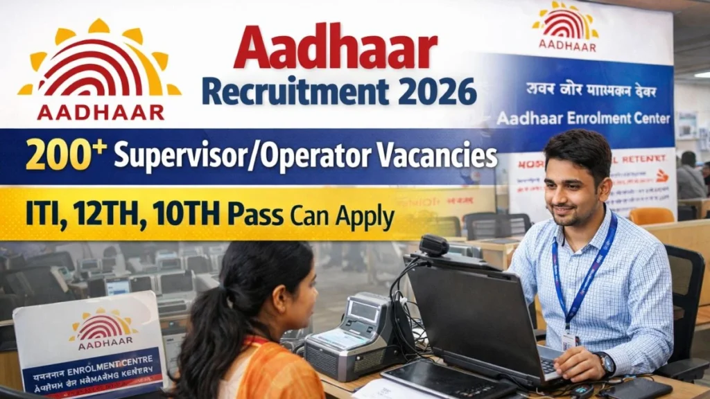 Aadhaar Supervisor/Operator Recruitment 2026